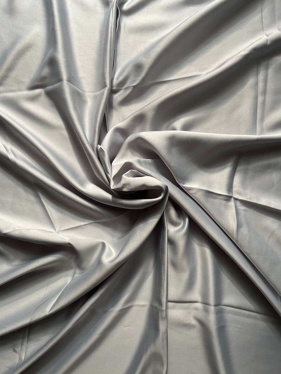 Silky Silver Satin Fashion Scarf