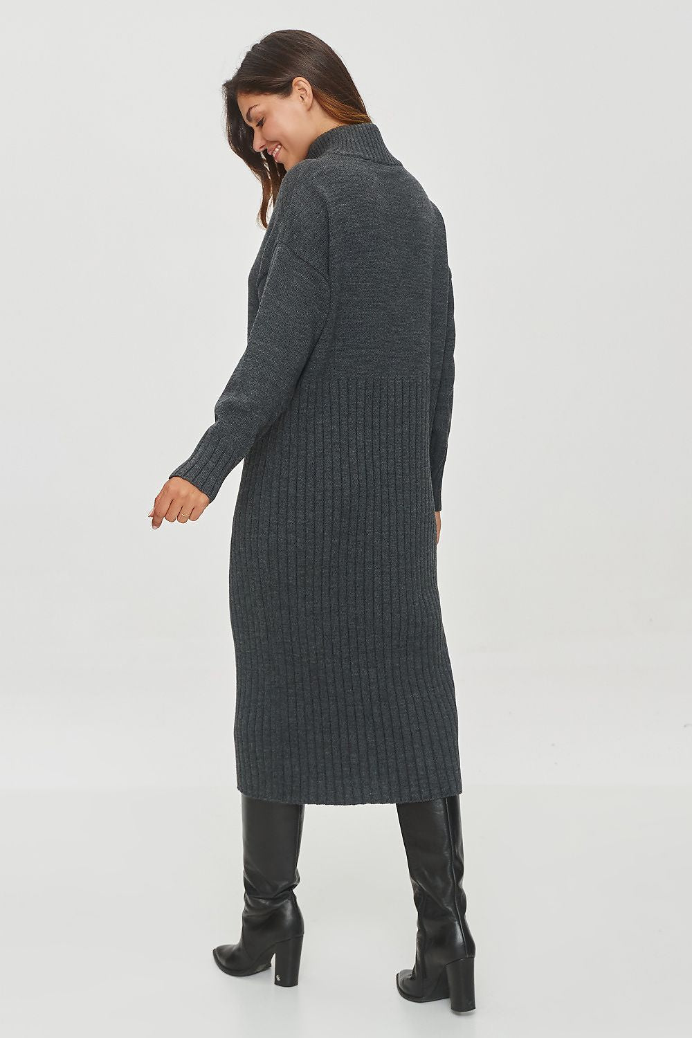 Classic Charcoal Sweater Dress - Ben Valor