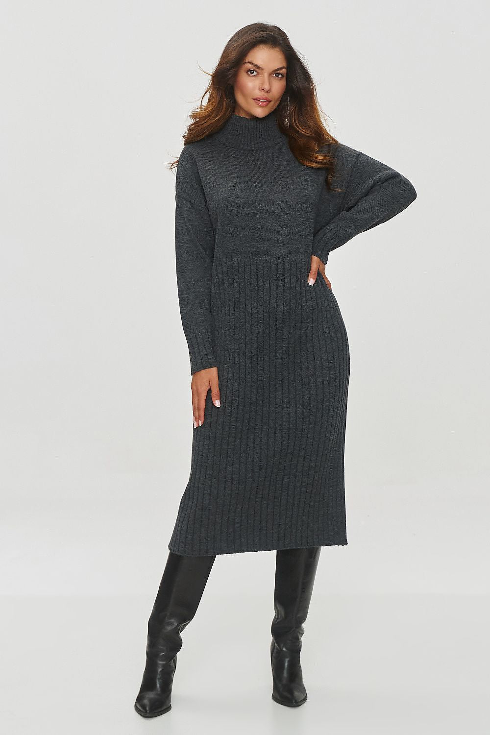 Classic Charcoal Sweater Dress - Ben Valor