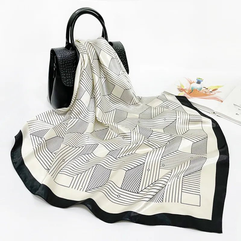 Geometric Block Satin Fashion Scarf - Ben Valor