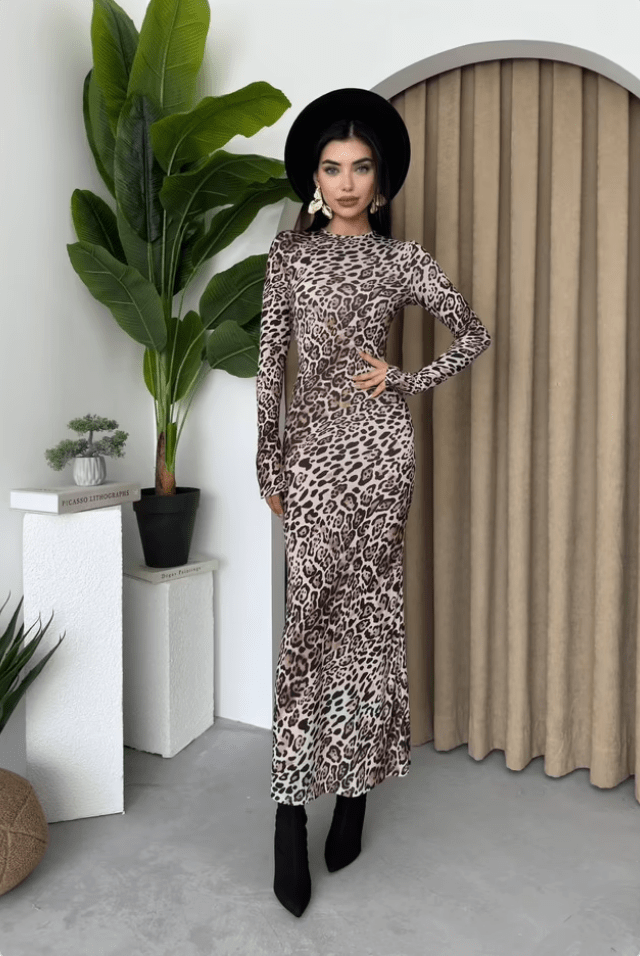 Leopard Pattern Maxi Dress - Ben Valor