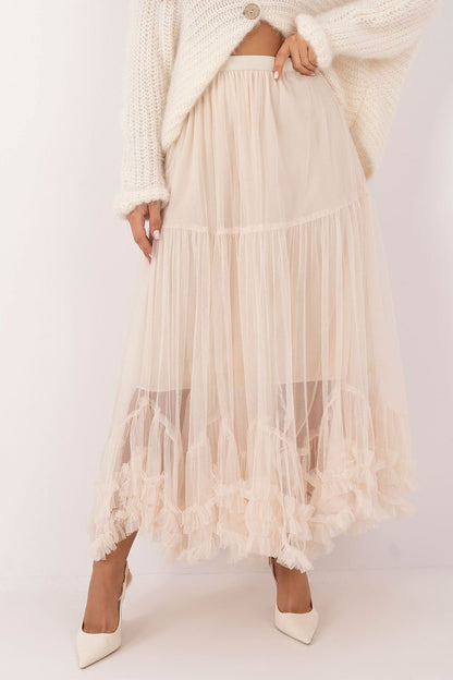 Tulle Boho Cream Skirt - Ben Valor