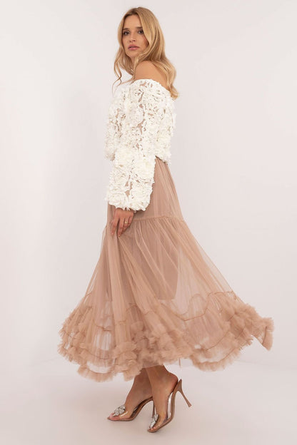 Tulle Boho Cream Skirt - Ben Valor